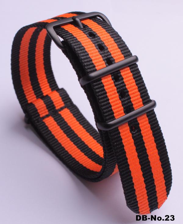 Black Nylon & Canvas Watch Strap with Vacuum-Plated Buckle