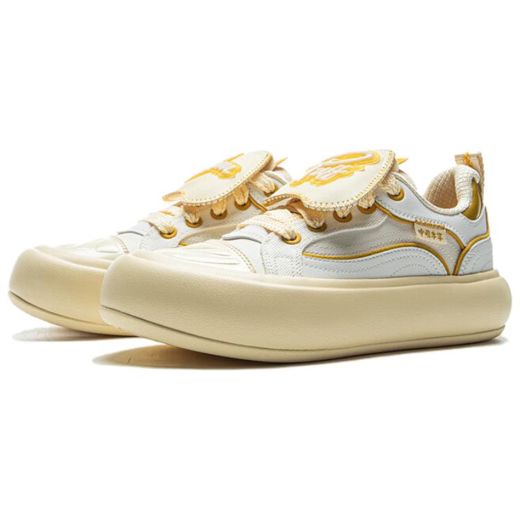 Li Ning Puff Platform Simple Fashion Versatile Comfortable Durable Lightweight Low-Top Skate Shoes Women Skate Shoes AZGV086-2