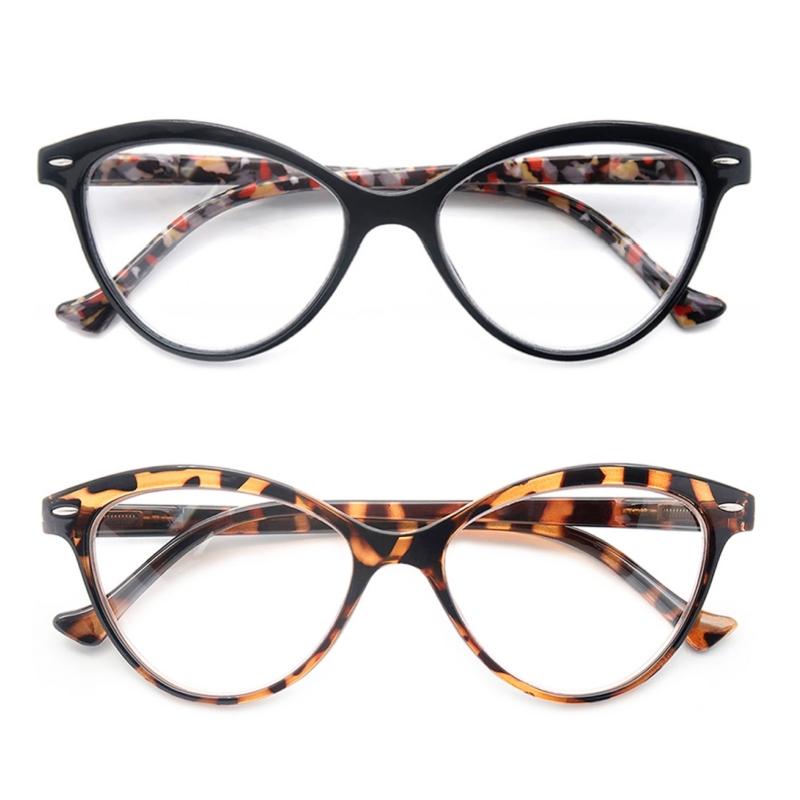 MODFANS Lady Cat Eye Reading Glasses ladies Spring Hinge Lightweight Presbyopic Readers Eyeglasses with Diopter +0.5 to +4.0