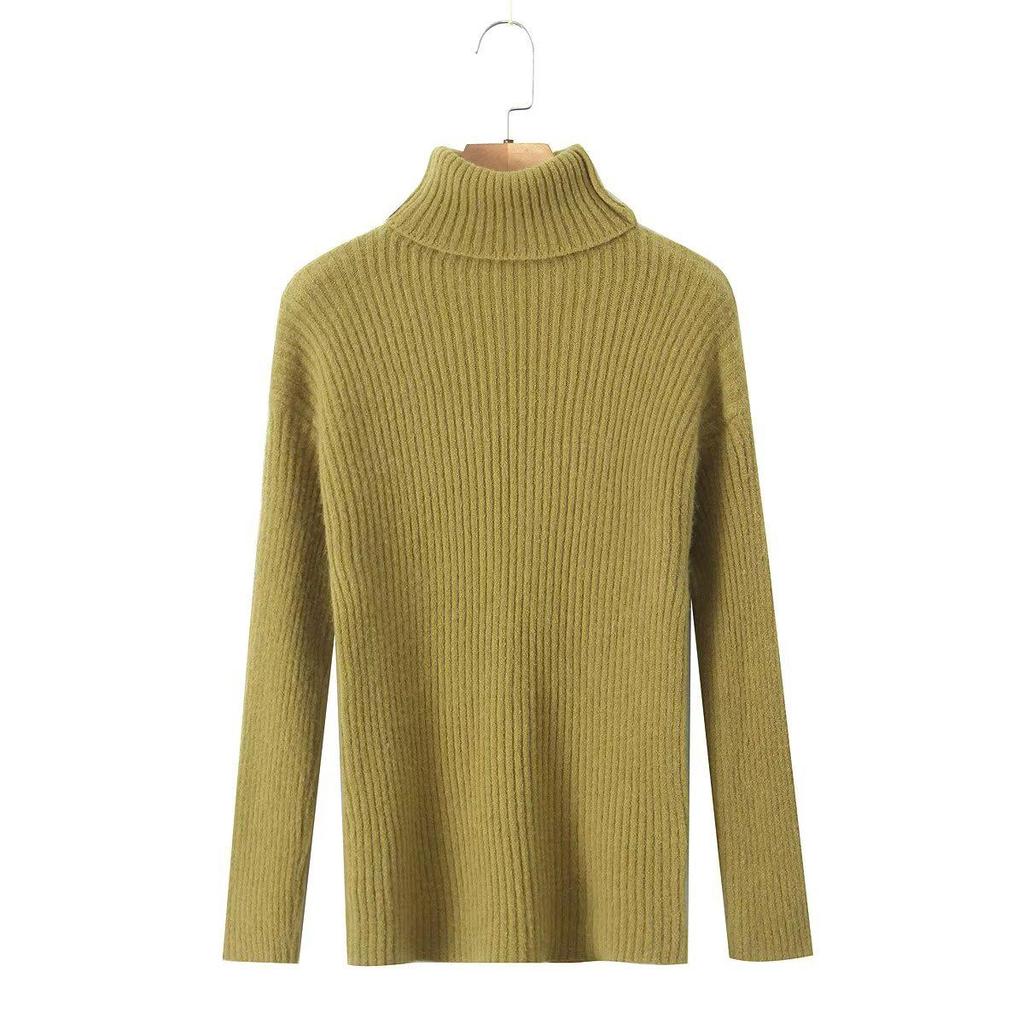 2024 Autumn Women's High Neck Long Sleeve Sweater - European American Style, Casual & Versatile Fashion