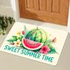 Summer Watermelon Floral Diatom Doormat, Non‑Slip Quick Dry Absorbent Floor Rug for Entrance Bathroom Balcony Decoration