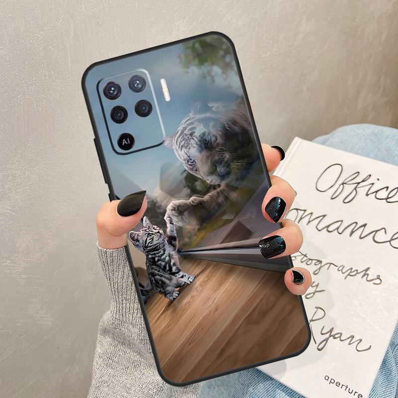 Animal Big Cat Kitten Tiger Case For Oppo A40 A60 A80 A78 A38 A18 A98 A58 A96 A76 A16 A94 A74 A54 A15 A17 A57 A77 A5 Pro