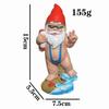 Adorable Resin Garden Gnome Statue with White Beard - Outdoor Handmade Decor