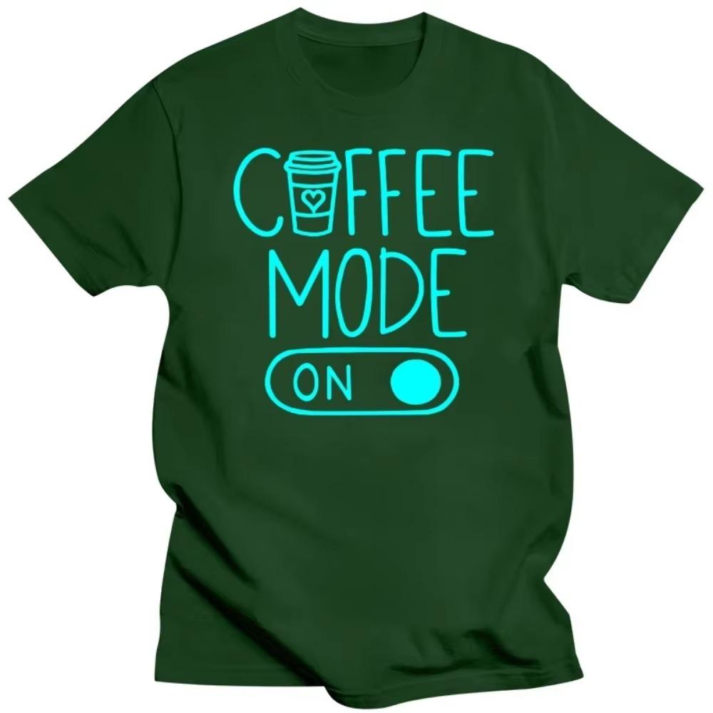 New Trendy Summer Fashion T Shirt for Men T-shirt Funny Coffee Mode on Print Tees Short Sleeve Tops Luminous Design Tshirts Tops