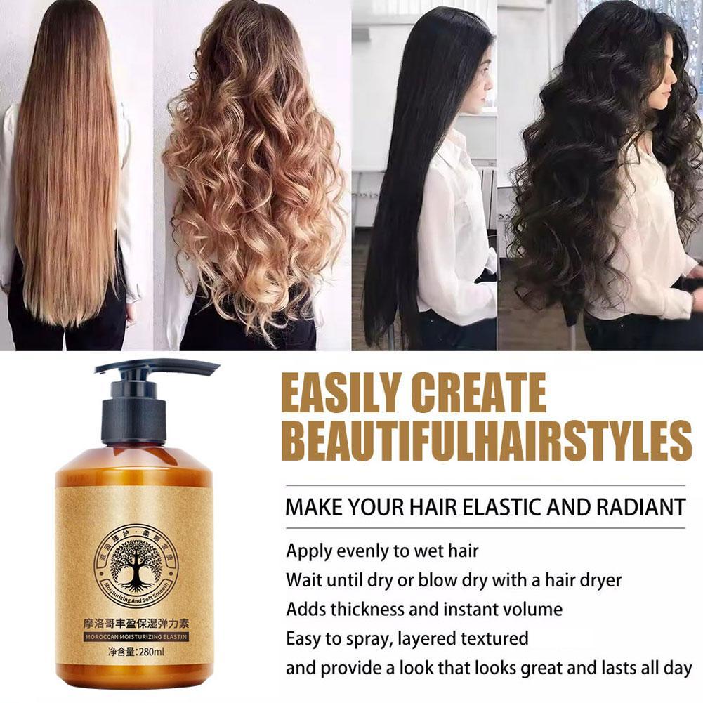 280 ml Bouclage marocain Hydratant Elastine Perm Soins capillaires Coiffage moelleux Elastine Coiffure Produits pour cheveux bouclés Crème capillaire