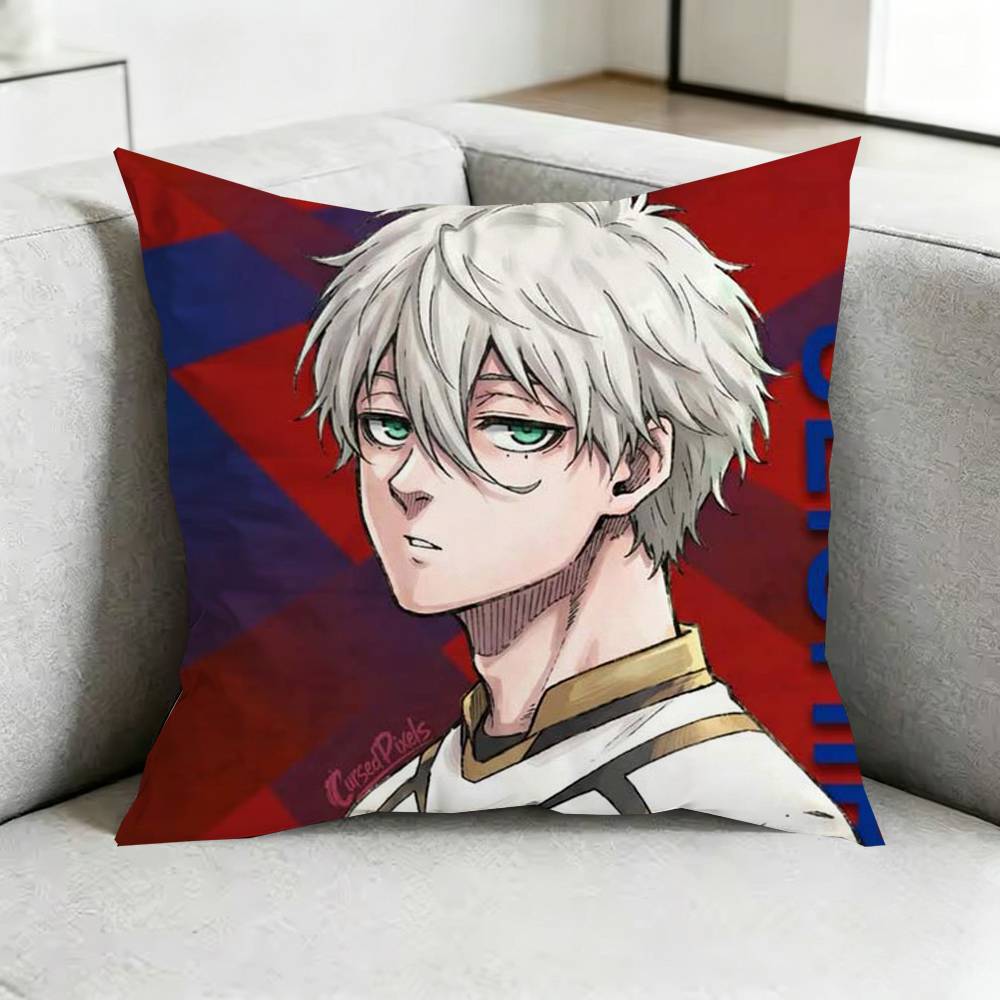 Blue Lock SShidou RRyusei Square DoubleSided printed Pillow Case Bedroom Bedside Pillow Sofa Cushion Cover Gift