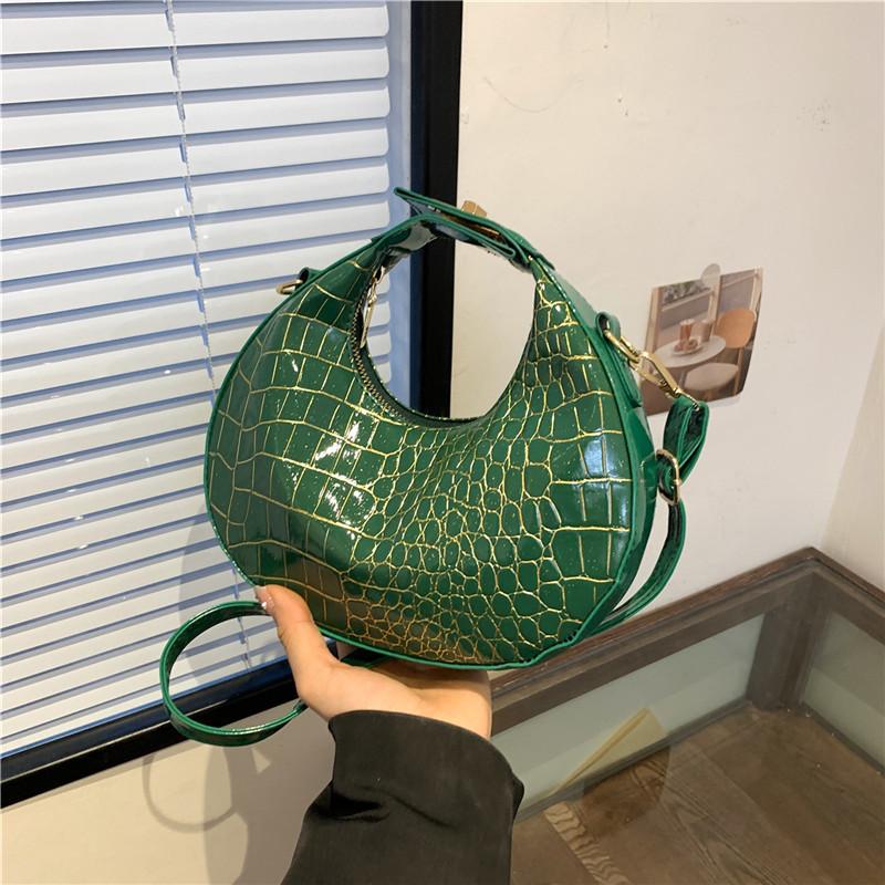 Trendy Retro Women's Crescent Shoulder Bag For Spring 2024 Fashionable Pu Leather