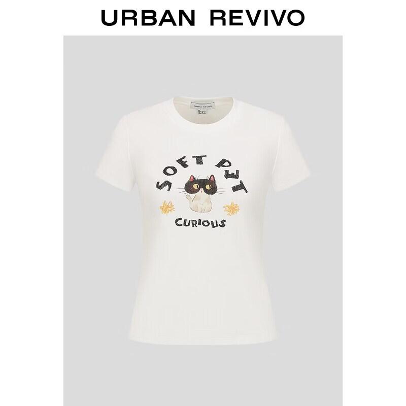 UR2026 Women s Vintage Cat Print Short Sleeve T-Shirt S