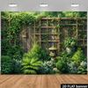2D Rustic Wood Fence Greenery Backdrop for Outdoor Theme Party