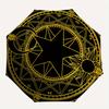 Golden Star Moon Sun Symbol Circular DecalUmbrella, Portable 3-Fold Umbrella for Men & Women,Christmas Gift ES286