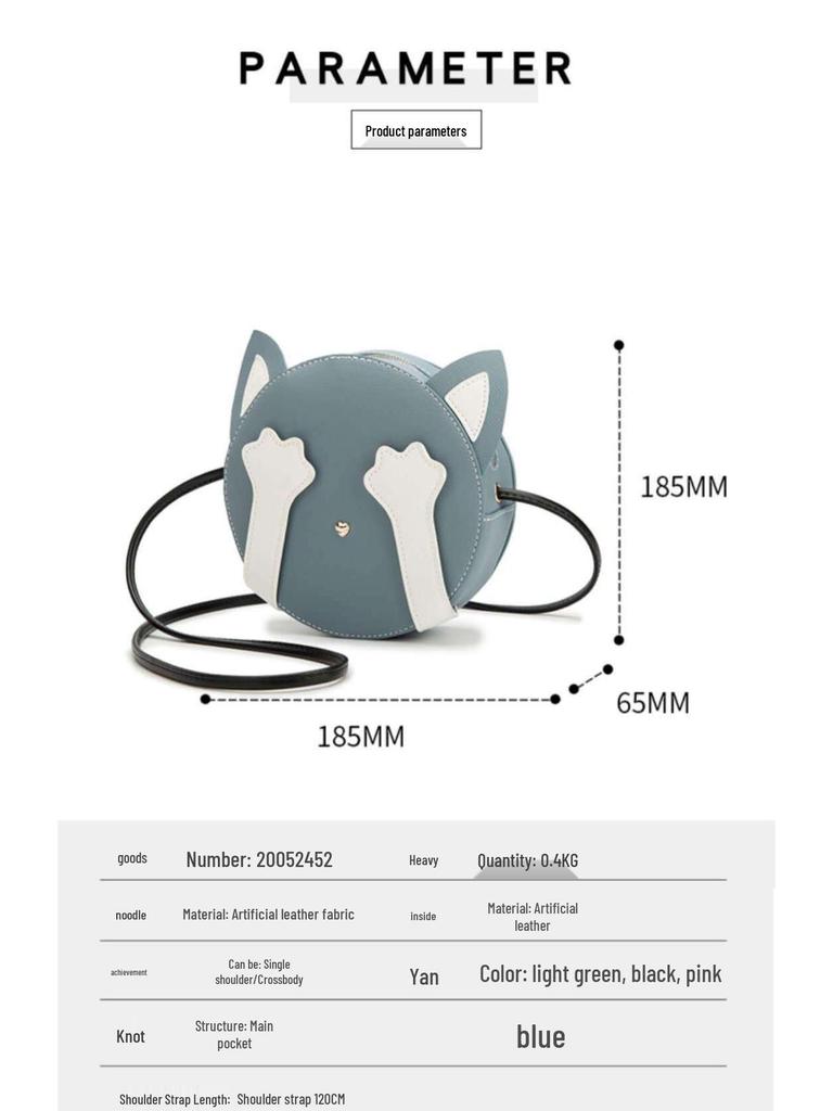 Korean Style Knitting Kit: DIY Crossbody Bag - Cute Student Fashion with Kitten Design