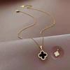 Fashion Simple Four-Leaf Clover Necklace Upscale Hundred With Senior Sense Pendant Titanium Steel Necklace Ladies Necklace