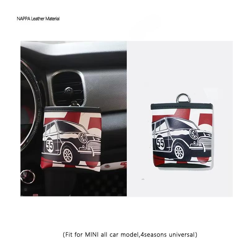 For MINI COOPER Car Air Vent Outlet Storage Bag Accessories For MINI COOPER F54 F55 F56 F60 R55 R56 R60 Countryman Blue and Red