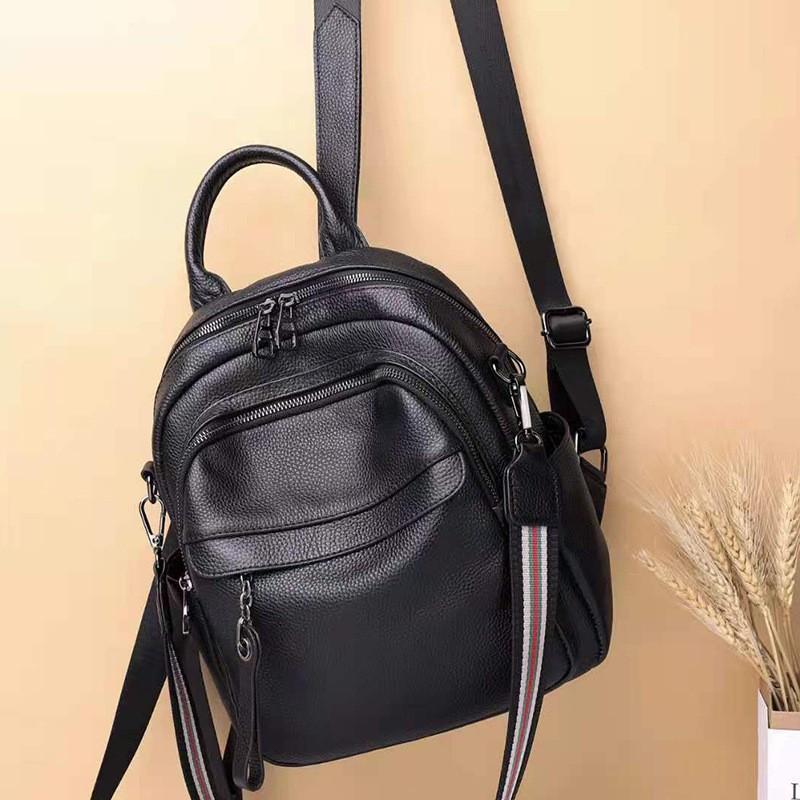 Genuine Leather Women's Bag Large Capacity Backpack All-matching Soft Cowhide Fashionable 8061