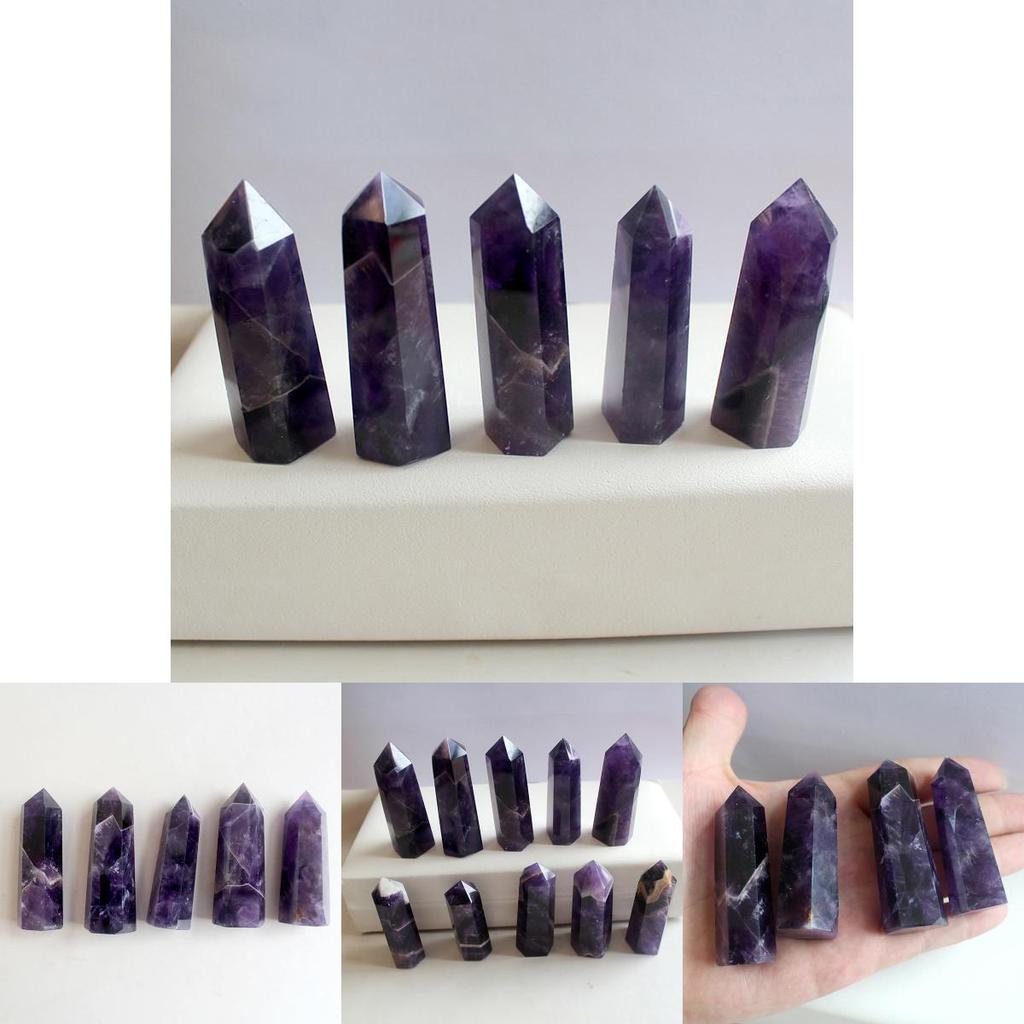 Exquisite Natural Purple Dream Amethyst Quartz Crystal Stone Point Hexagonal Wand