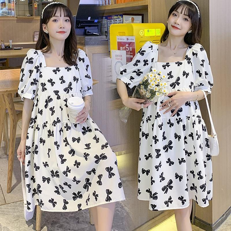 

Maternity clothing summer new small floral skirt loose small fresh small pregnant mother belly thin dress 3XL recommends 165-92.5 kg