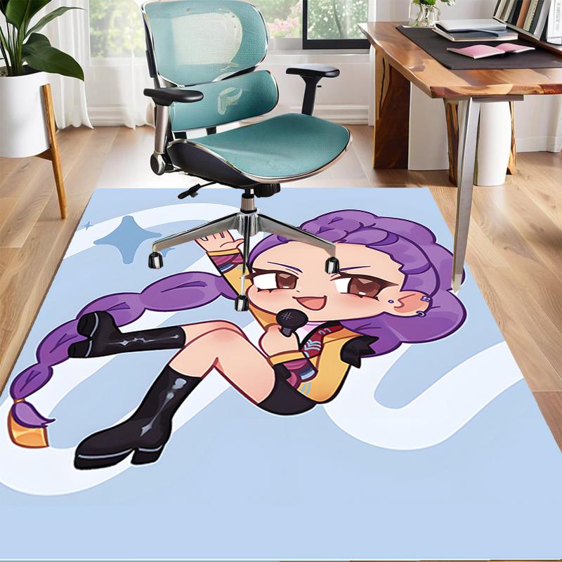 1pc KPop Demon Hunters RUMI7 Design Area Rug - Non-Slip, Soft & Cozy Floor Mat for Living Room, Bedroom, Office - Indoor/Outdoor Decorative Carpet