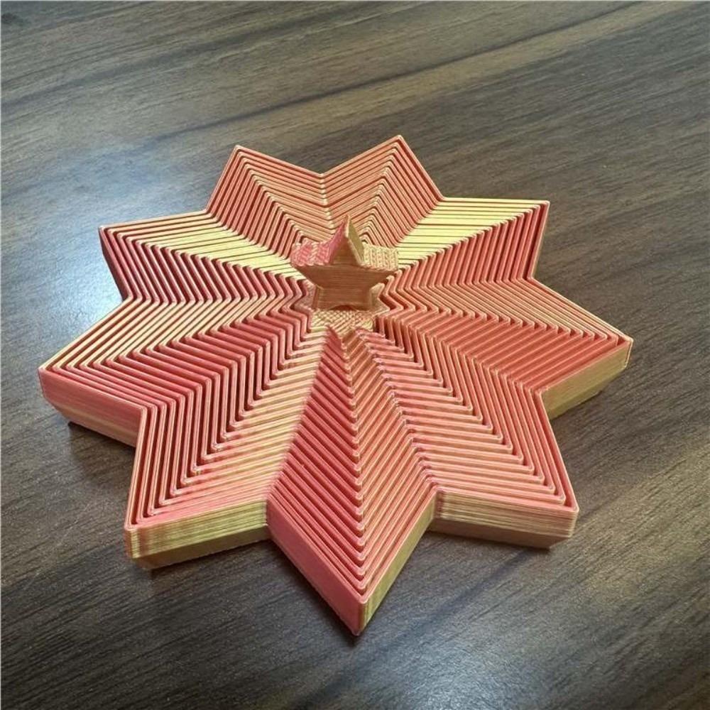 Stretching Christmas Tree Spiral Toy 3D Printed Visual Illusion Hexagon  Desktop