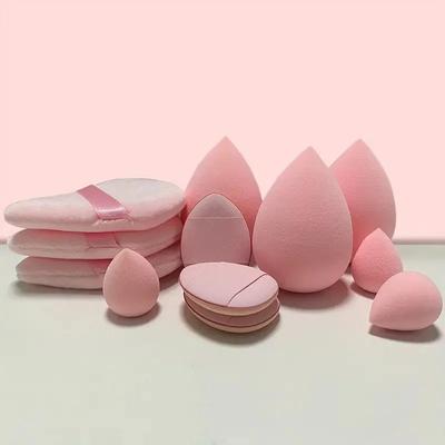 12 stuks/zak Alles-in-één Make-up Spons Set Gemaakt van 3 Losse Poederdonsjes 3 Mini Air Cushion Donsjes 3 Schoonheidseieren en Mini Schoonheidstool