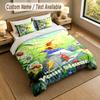 3Pcs Bedding Set Custom Name Text, 1 Sheet 2 Pillowcases Home Bed DecorPikmin