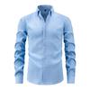 Fashionable Men's Shirt Waves Striped Long-sleeved Shirt Casual Loose and Versatile Button Splicing Top