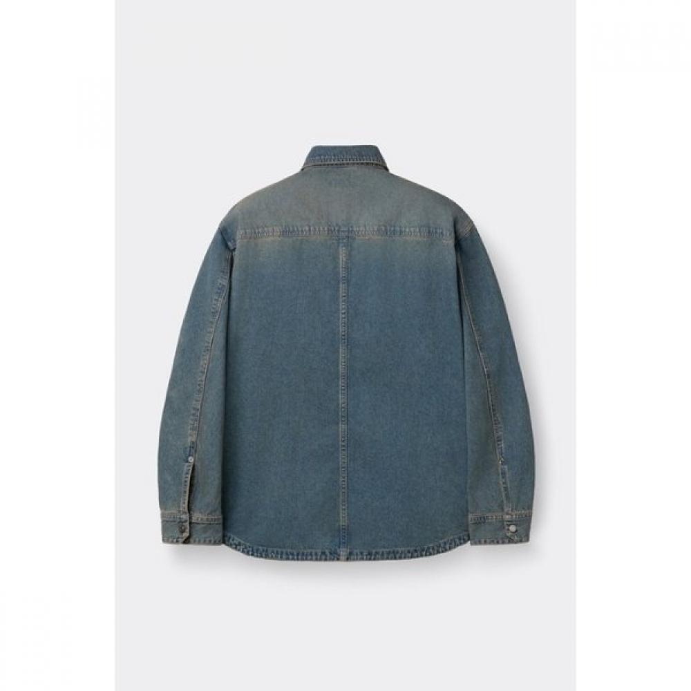 Customellow Oversized Fit Blue Denim Shirt C9sam26211bux