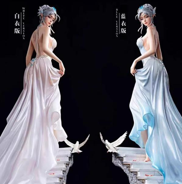 Latest Ghost Blade Ice Princess Hai Qinyan Statue Looking Back Anime Figure Model Collector Art Display Present