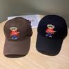 New Baseball Hat for Women Cartoon Bear Embroidered Soft Top Baseball Cap Spring and Summer Korean Version Sun Hat Student