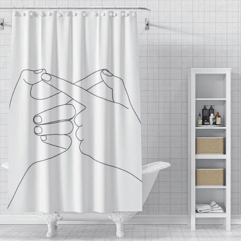 

Home Shower Curtains For Bathroom Waterproof Fabric Modern Nordic Style Bathroom Curtain 180X200 240X180 Cute Dog Funny W60H190(CM)-1 Pcs