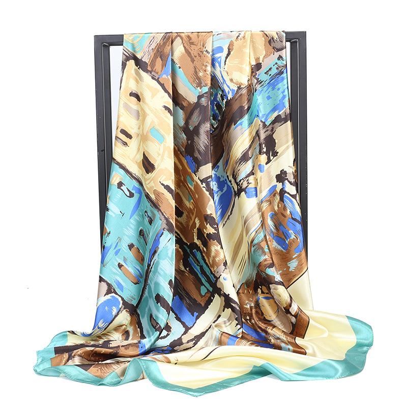 

Високоякісні розкішні шовкові шарфи пов язка на голову Шарфи шийний шарф для жінок ланцюжок шовковий шарф жіноча декоративна хустка 90*90cm