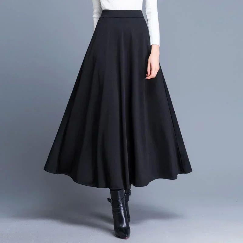 A- Line High Waist Large Swing Half Skirt A- Line High Waist Large Swing Pure Color Skirt