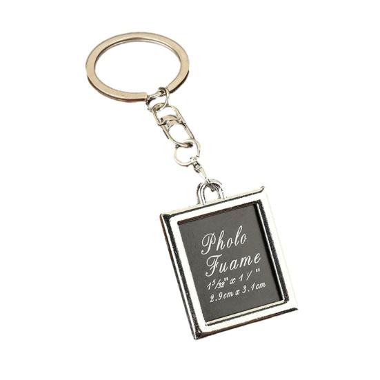 

Keychain Pendant Zinc Alloy Texture Photo Frame Charm Lightweight Portable Key Holder Backpack Bag Accessory E