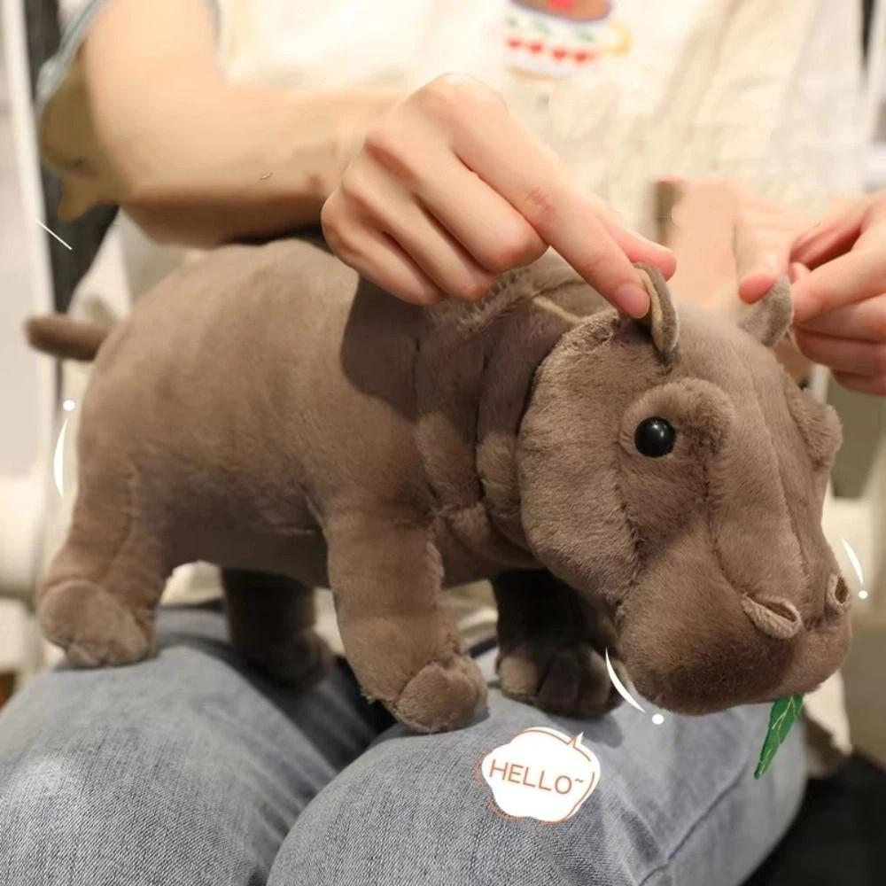 Realistice Plush Hippo Doll Simulation Hippopotamus Stuffed Toy Hippo Plush Toy  Bedroom Decoration