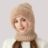 1Pc All-in-one Outdoor Hiking Winter Acrylic Fiber Warm Face and Neck Cover Plush Knitted Hat Cycling