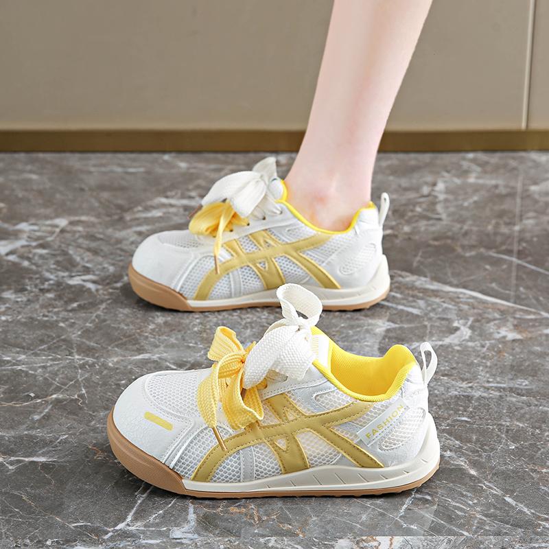 CRLAYDK Fashion Mesh Sneakers for Women Casual Sneakers Ladies Double Lace Up Sports Sweet Walking Breathable Student Tennis