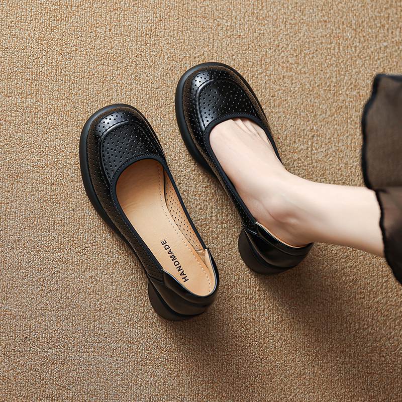 

Krazing Pot Кожа коровы Круглый носок Размер 42 Толстый круглый средний каблук Слипоны Платформа Ажурные Белый цвет Гладиаторские осенние туфли-лодочки 34 чёрный