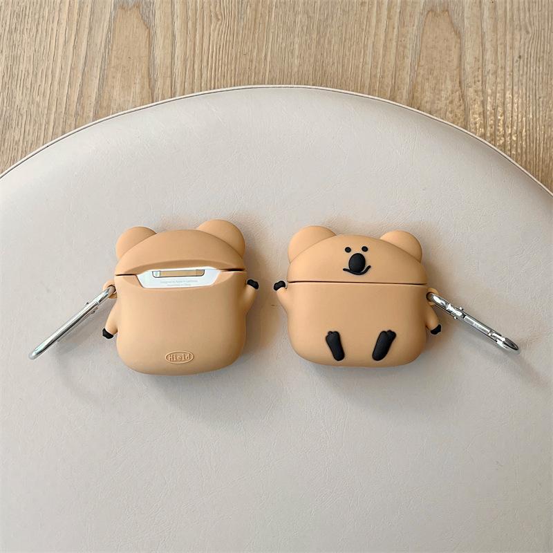 Cute persimmon bear for airpods 4th generation pro2nd generation apple bluetooth wireless headset cover 1/2/3 generation cartoon