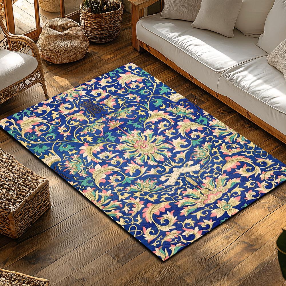 Floral Area Rug Vintage Persian Style Non Slip Home Decor Living Room Carpet Bedroom Floor Mat Bohemian Rugs