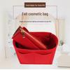 Women's Large Capacity Cross-Border Felt Liner Bag: Fashionable Travel & Makeup Storage In Solid Color