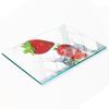 Decorative Glass Kitchen Board for Cutting Strawberries and Water 80X52 Cm