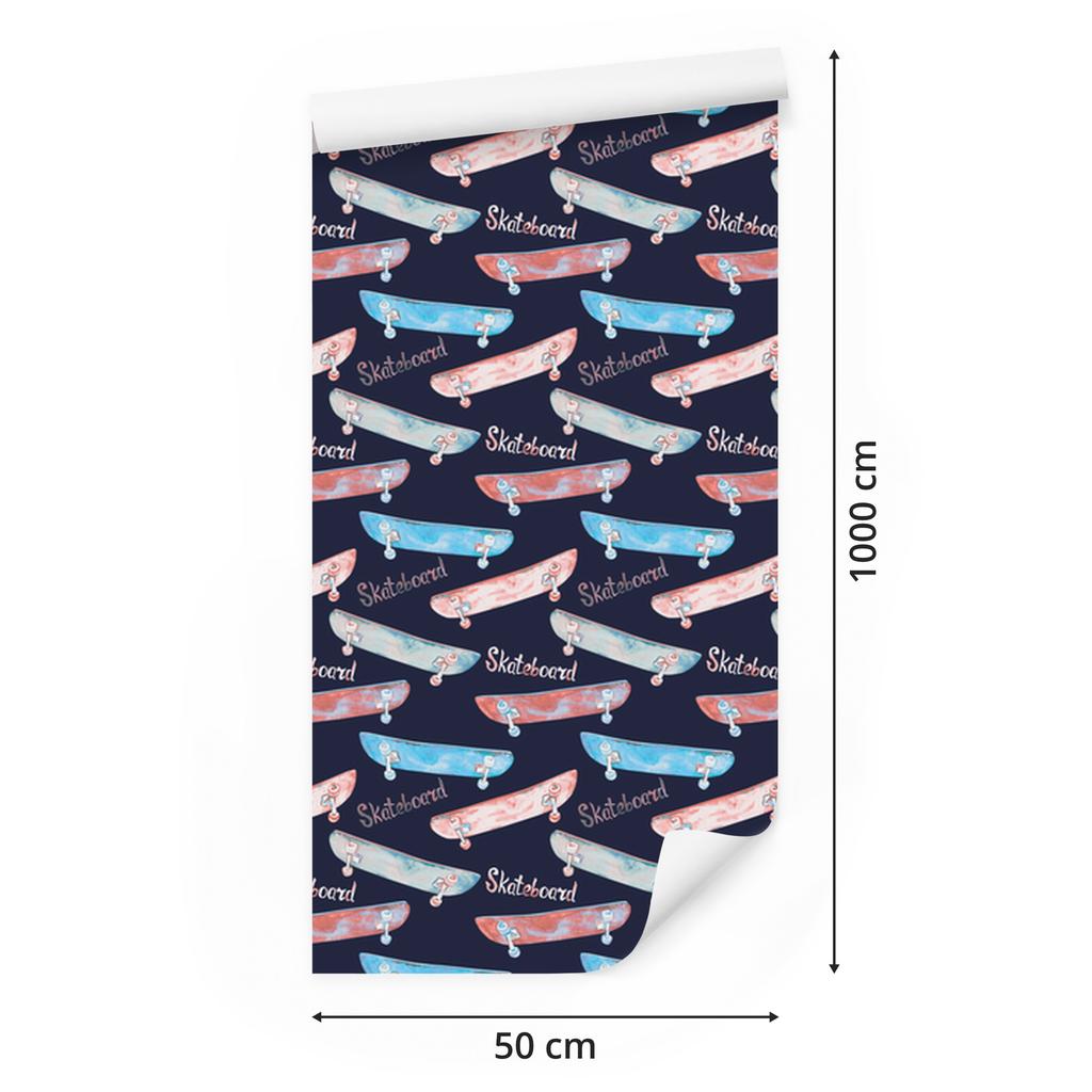 Colorful Skateboards Wallpaper for Living Room and Bedroom 50x1000