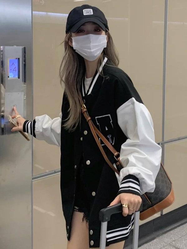 Women's Retro Baseball Jacket - Stylish Oversized Outerwear for Early Spring/Fall and Winter Sportswear 2026
