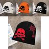 Gothic Skeleton Pattern Knit Hat With High Top Style For Autumn And Casual Wear