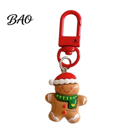 Christmas Keychain Decorations Theme Keychain, Cartoon Santa Claus Elk Bear Tree Decoration Key Rings Pendant, Festive Charm Ornament for Bags