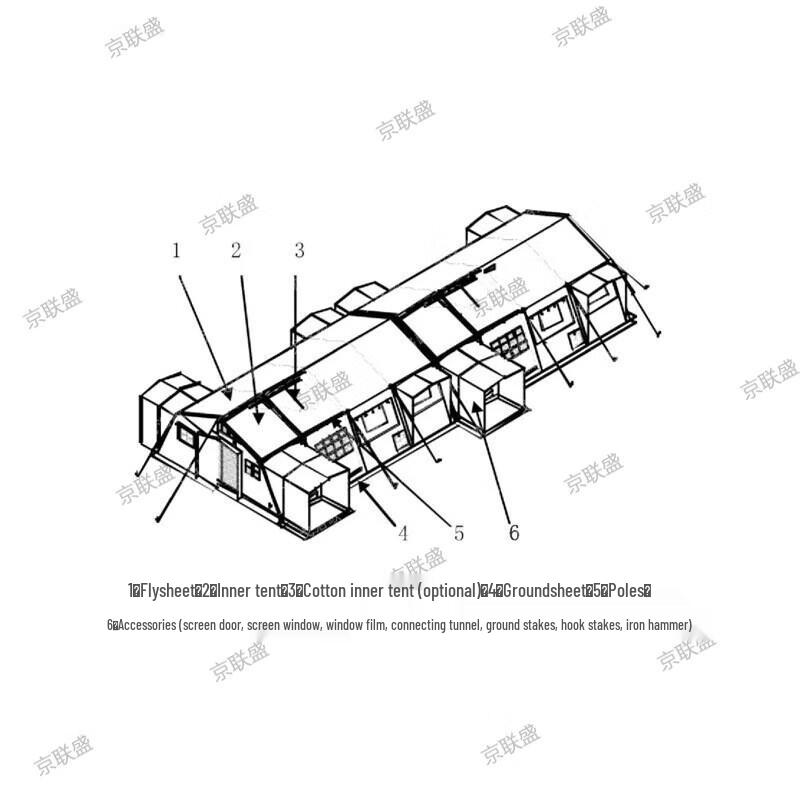 Jingliansheng 80sqm Folding Frame Command Tent