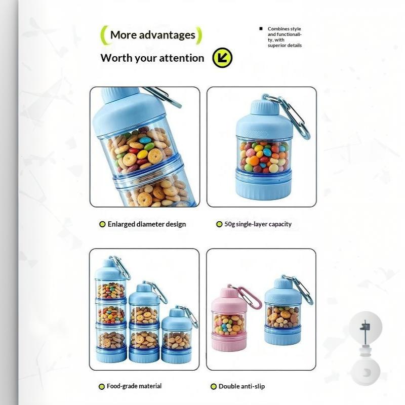 Protein Powder Dispenser Box With And Box For Food Storage Food - Grade Pc, Suitable For Gym Exercise Transparent