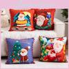 Cartoon Christmas Santa Pillowcase Cushion Back Pillow Cover Xmas Decor Holiday