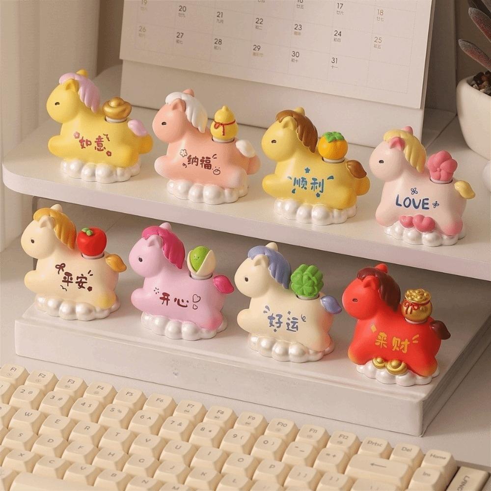 Resin Horse Figurine Multiclor Zodiac Horse Ornaments Horse Miniature  Car Decoratio