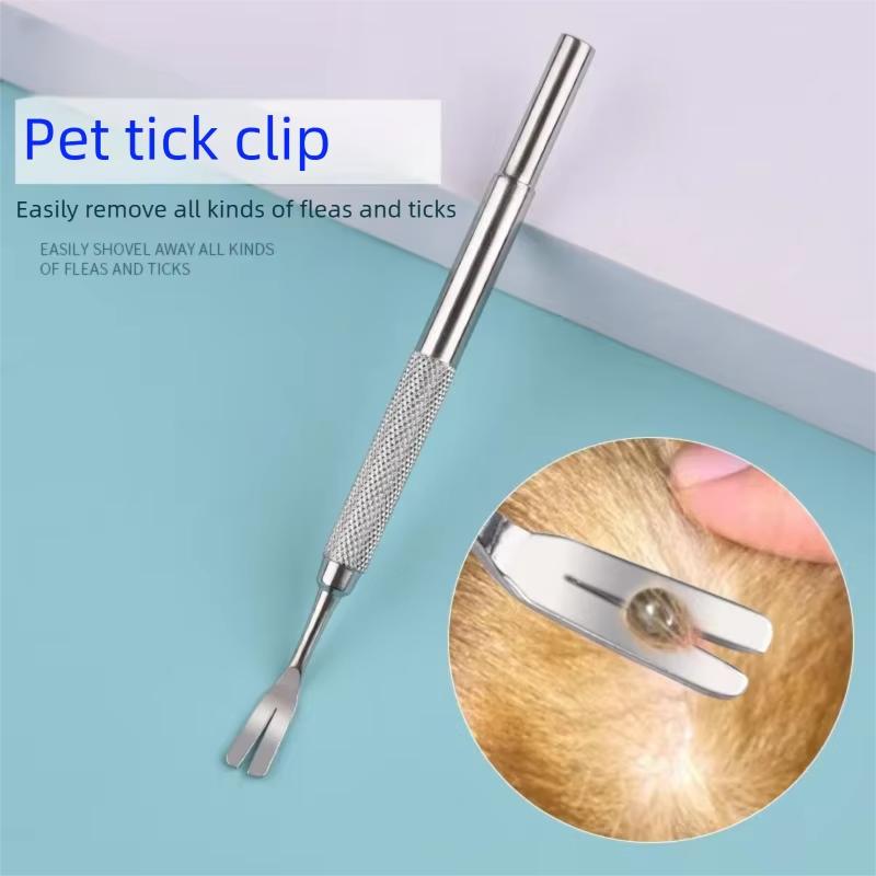 Stainless Steel Tick Fork Removal Tool Effective Pet Flea and Tick Removal Tweezers for Dog Care and Cleaning GPJYP300