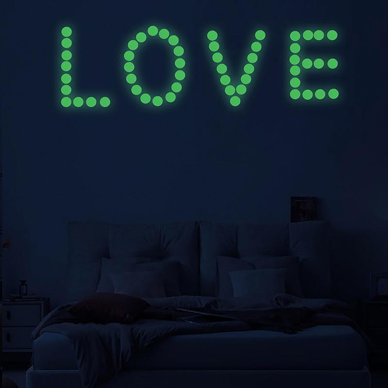 Świecące świecące w ciemności gwiazdy okrągłe kropki naklejki ścienne Diy wystrój pokoju